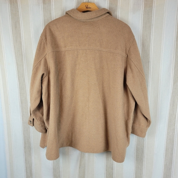 Old Navy Soft Brushed Utility Shacket Wool Blend Camel Tan Size 4X - Picture 11 of 11